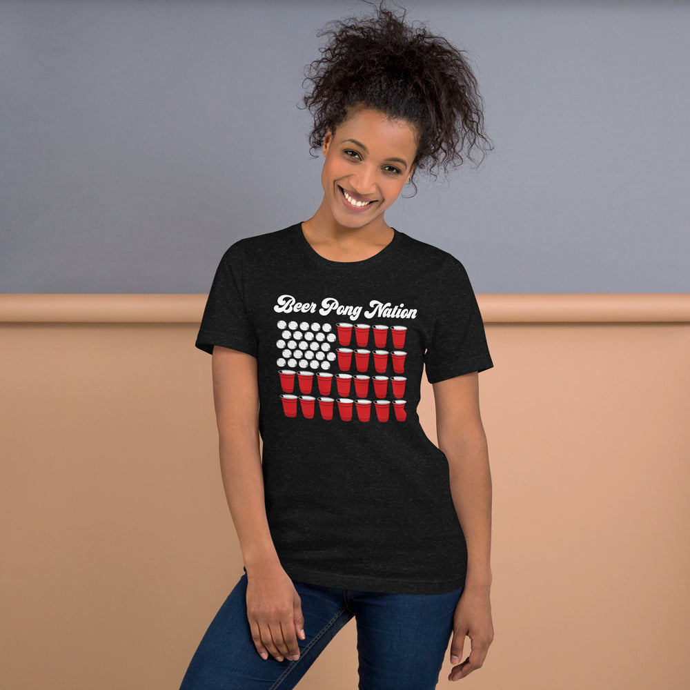 Beer Pong Nation T-Shirt being modeled