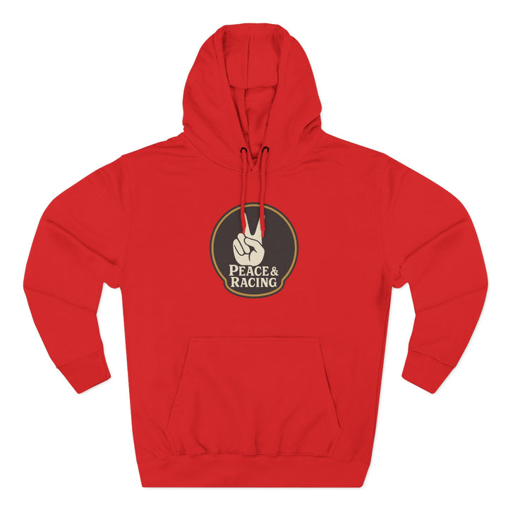 Revelry1 Vintage Peace & Racing Funny Car Fleece Hoodie – Retro Drag Racing Sweatshirt