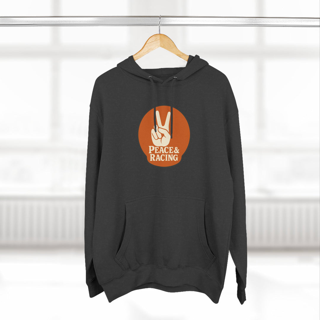 Revelry1 Vintage Peace & Racing Funny Car Fleece Hoodie – Retro Drag Racing Sweatshirt