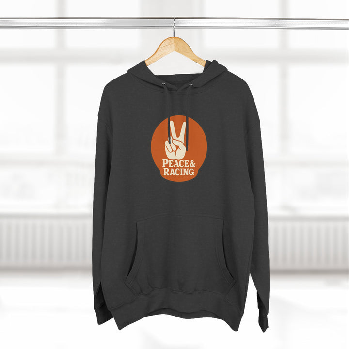 Revelry1 Vintage Peace & Racing Funny Car Fleece Hoodie – Retro Drag Racing Sweatshirt