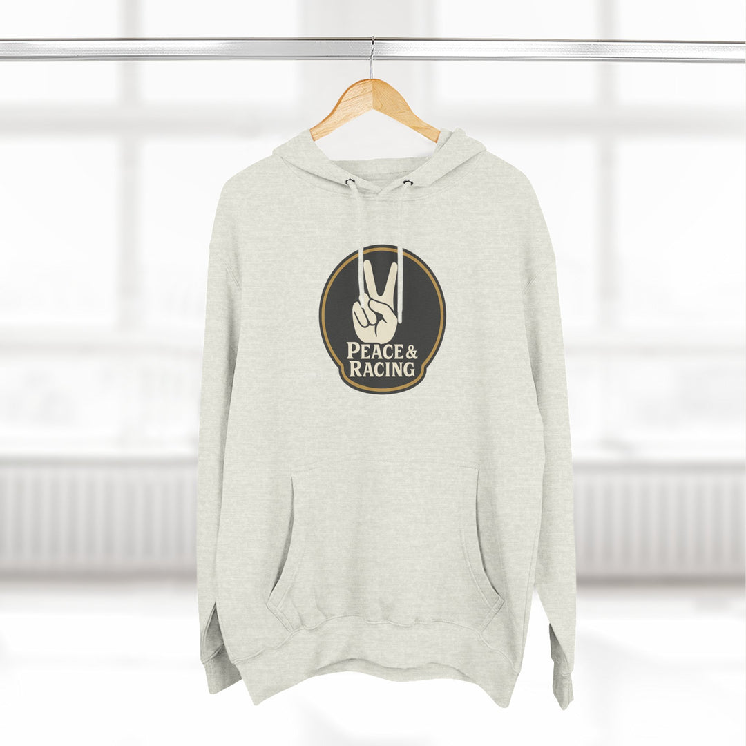 Revelry1 Vintage Peace & Racing Funny Car Fleece Hoodie – Retro Drag Racing Sweatshirt