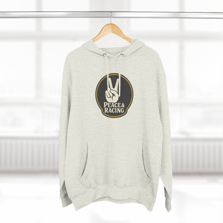 Revelry1 Vintage Peace & Racing Funny Car Fleece Hoodie – Retro Drag Racing Sweatshirt