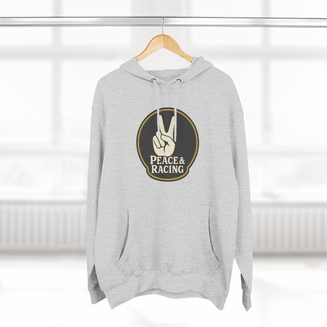 Revelry1 Peace & Racing Soft Three-Panel Fleece Hoodie - Black Logo [Unisex]