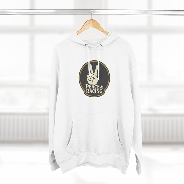Revelry1 Vintage Peace & Racing Funny Car Fleece Hoodie – Retro Drag Racing Sweatshirt