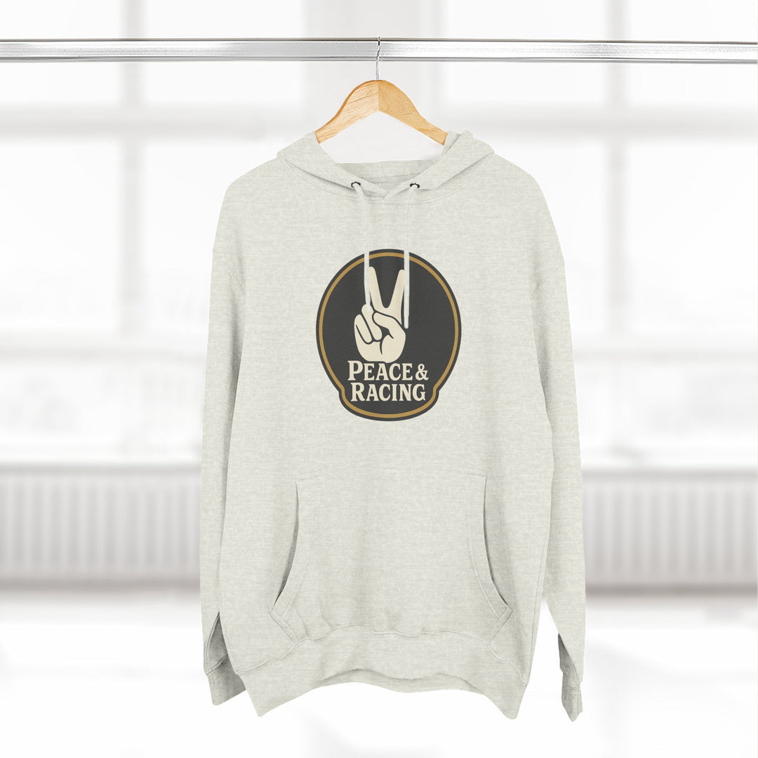 Revelry1 Peace & Racing Soft Three-Panel Fleece Hoodie - Black Logo [Unisex]
