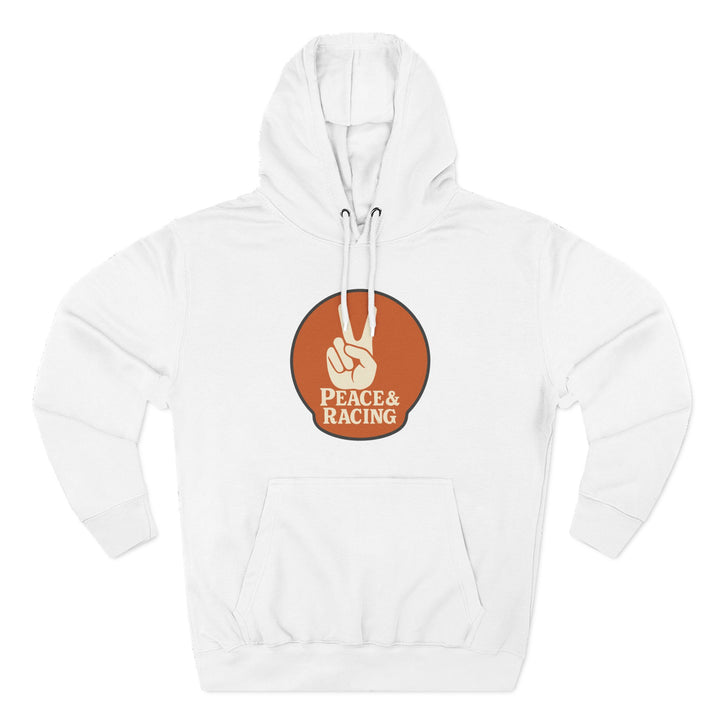 Revelry1 Peace & Racing Soft Three-Panel Fleece Hoodie - Orange Logo [Unisex]