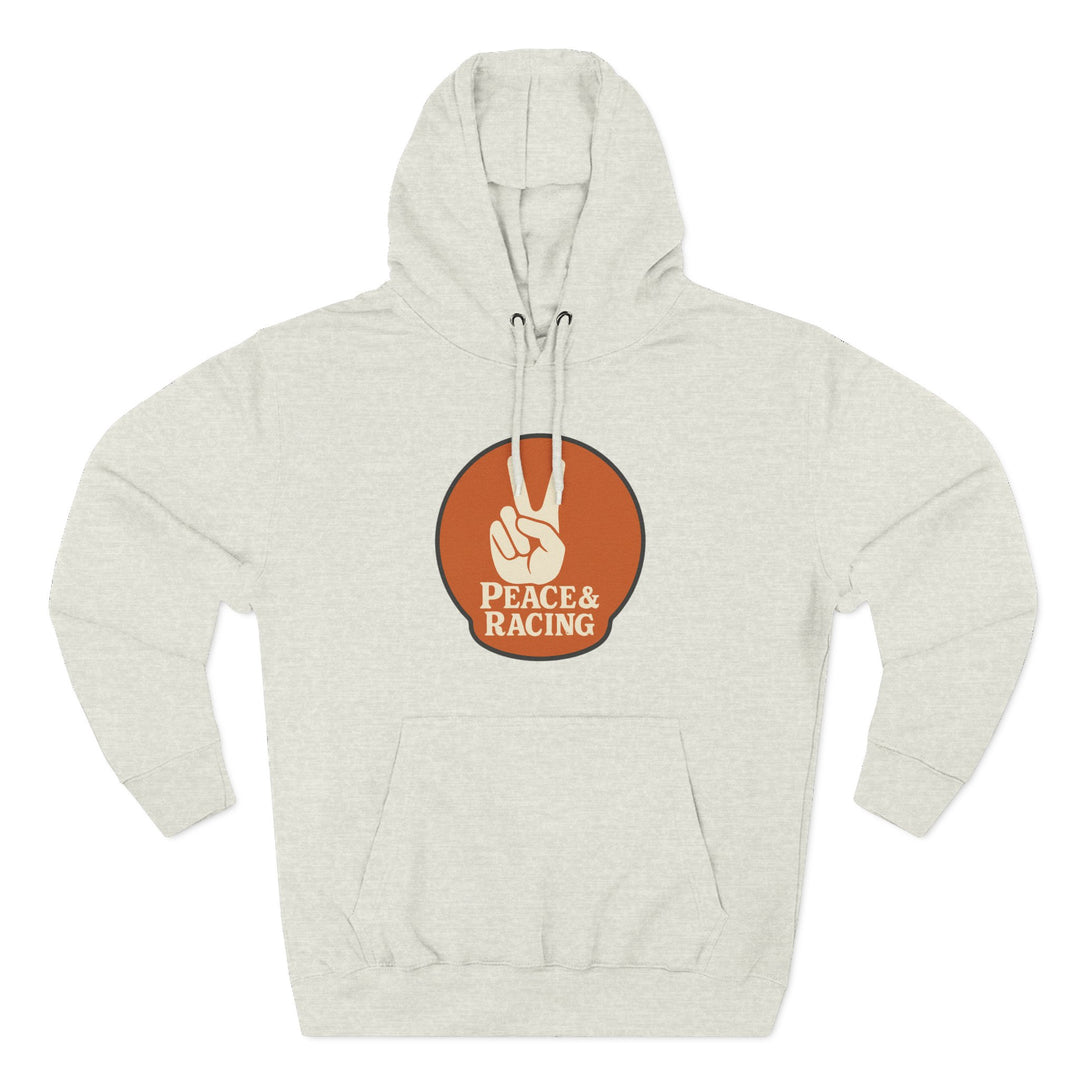 Revelry1 Peace & Racing Soft Three-Panel Fleece Hoodie - Orange Logo [Unisex]