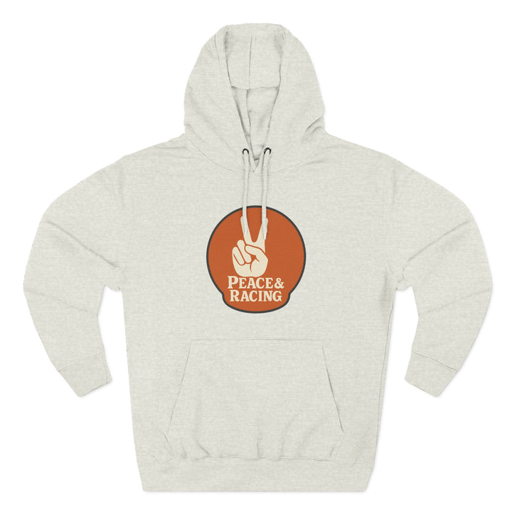 Revelry1 Peace & Racing Soft Three-Panel Fleece Hoodie - Orange Logo [Unisex]