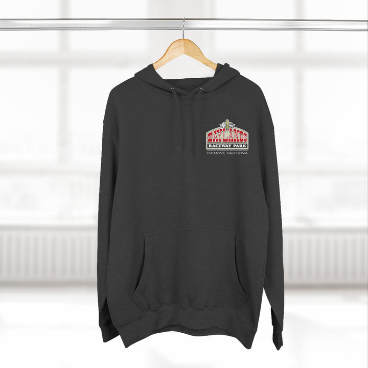 Revelry1 Baylands Raceway Park Three-Panel Fleece Hoodie – California Drag Racing Vintage Style