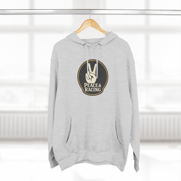 Revelry1 Vintage Peace & Racing Funny Car Fleece Hoodie – Retro Drag Racing Sweatshirt