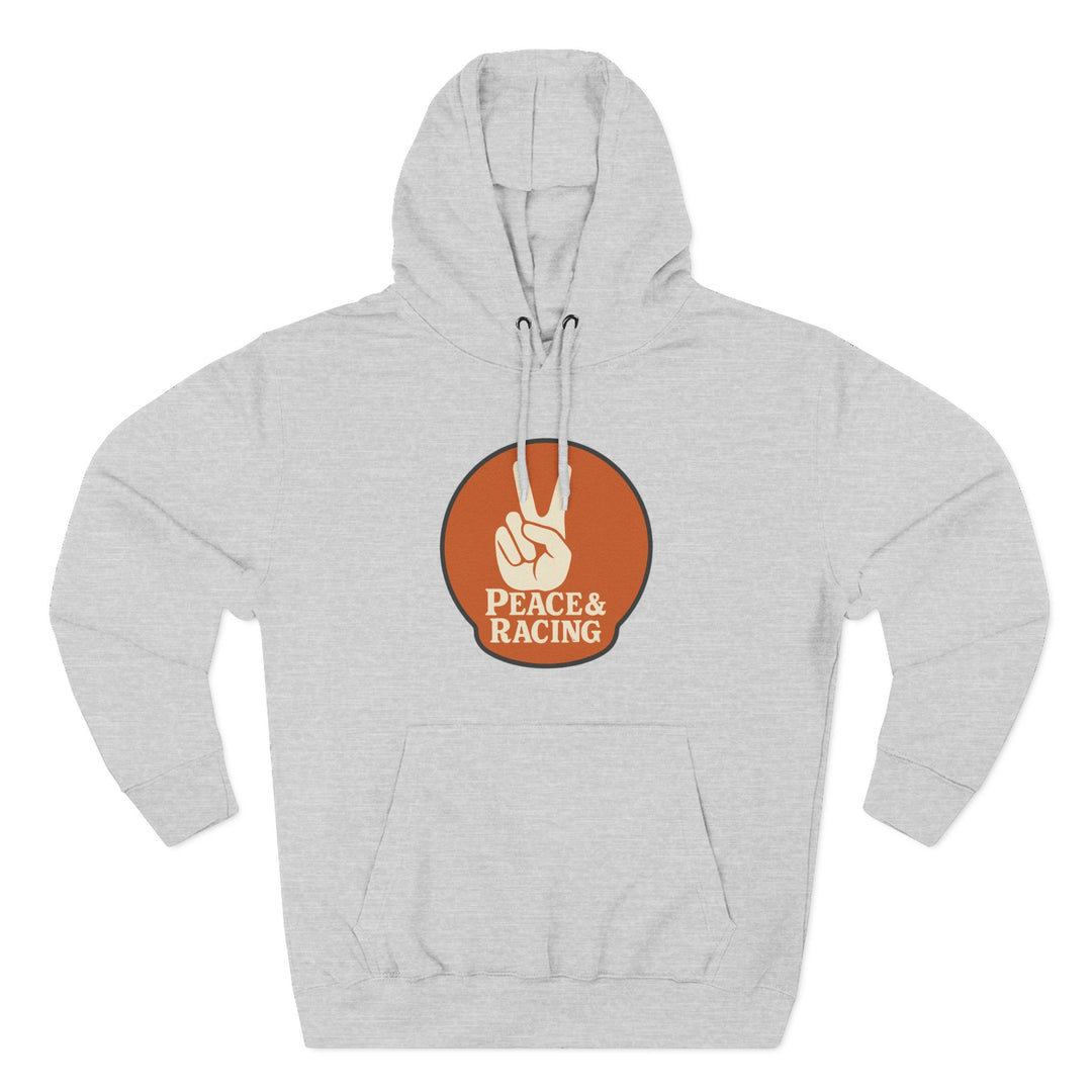 Revelry1 Peace & Racing Soft Three-Panel Fleece Hoodie - Orange Logo [Unisex]