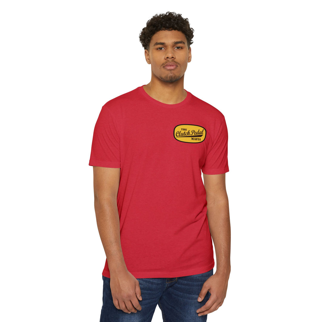 Revelry1 “Clutch Pedal Mafia” Vintage Logo Jersey T-Shirt for Stick Car Lovers