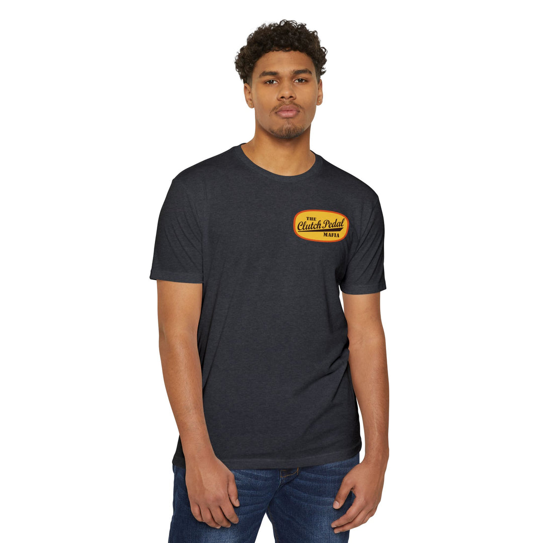 Revelry1 “Clutch Pedal Mafia” Vintage Logo Jersey T-Shirt for Stick Car Lovers