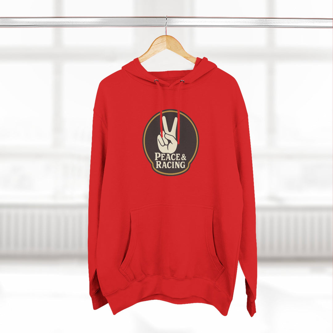 Revelry1 Vintage Peace & Racing Funny Car Fleece Hoodie – Retro Drag Racing Sweatshirt