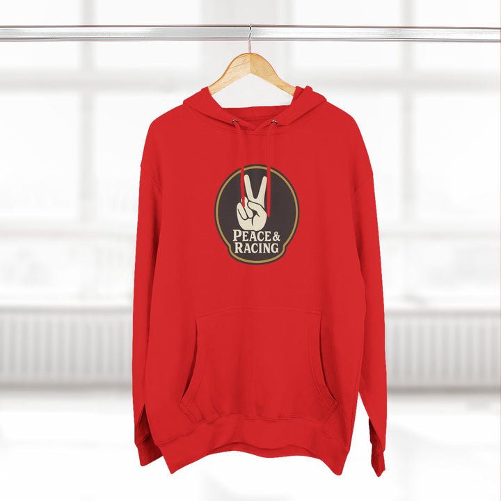 Revelry1 Vintage Peace & Racing Funny Car Fleece Hoodie – Retro Drag Racing Sweatshirt