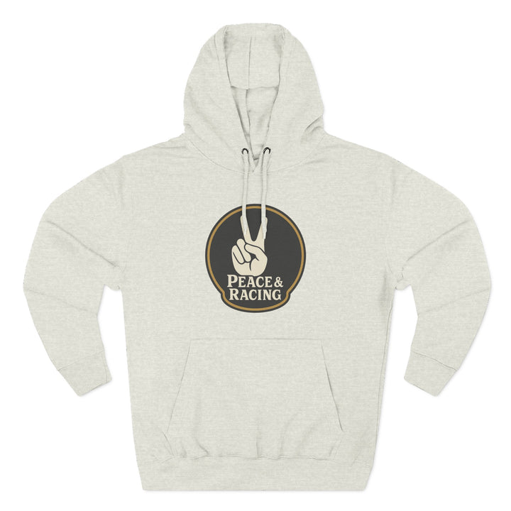Revelry1 Peace & Racing Soft Three-Panel Fleece Hoodie - Black Logo [Unisex]