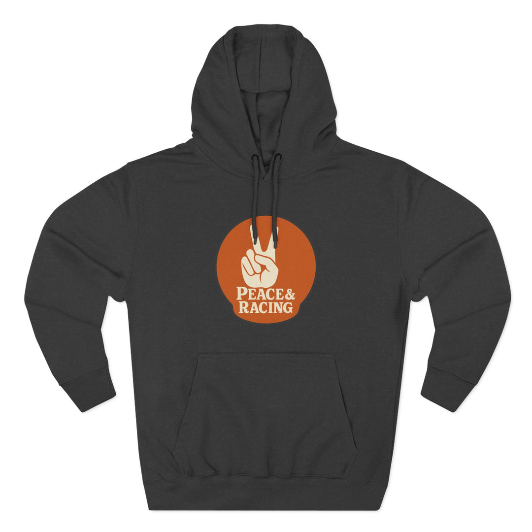 Revelry1 Peace & Racing Soft Three-Panel Fleece Hoodie - Orange Logo [Unisex]