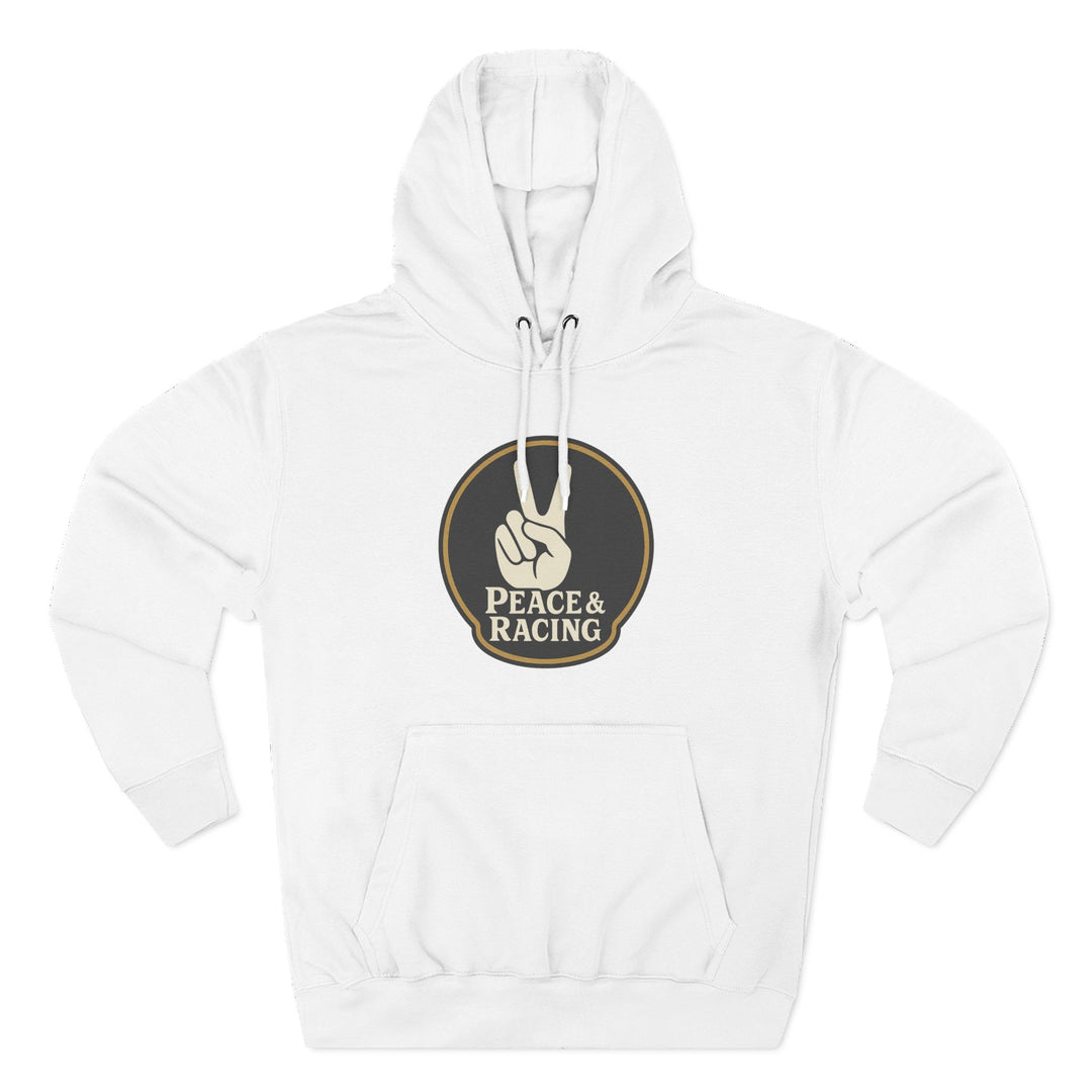 Revelry1 Peace & Racing Soft Three-Panel Fleece Hoodie - Black Logo [Unisex]
