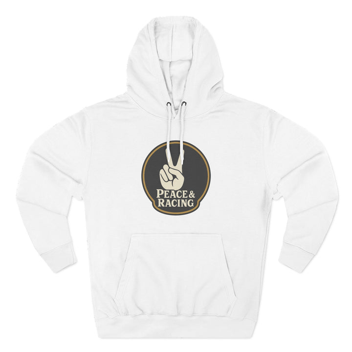 Revelry1 Peace & Racing Soft Three-Panel Fleece Hoodie - Black Logo [Unisex]