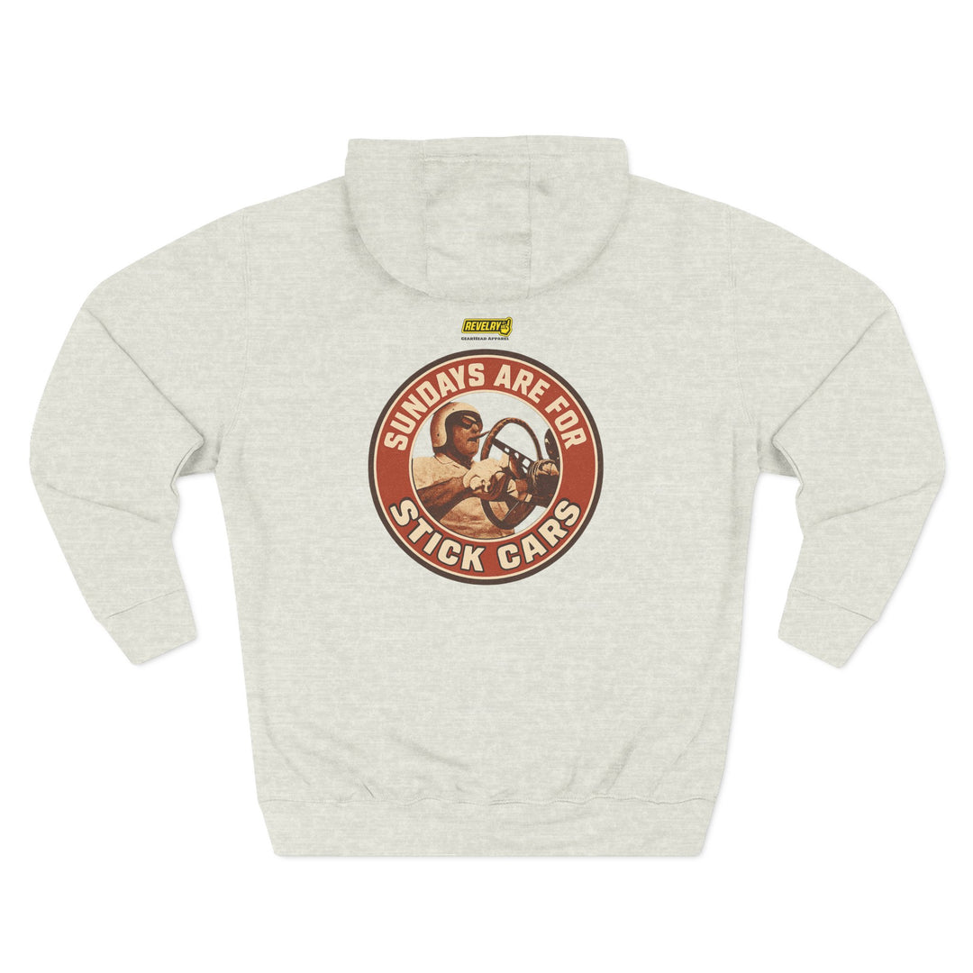 Revelry1 Sundays Are For Stick Cars Three-Panel Fleece Hoodie [Unisex]