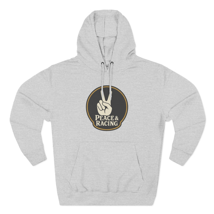 Revelry1 Peace & Racing Soft Three-Panel Fleece Hoodie - Black Logo [Unisex]