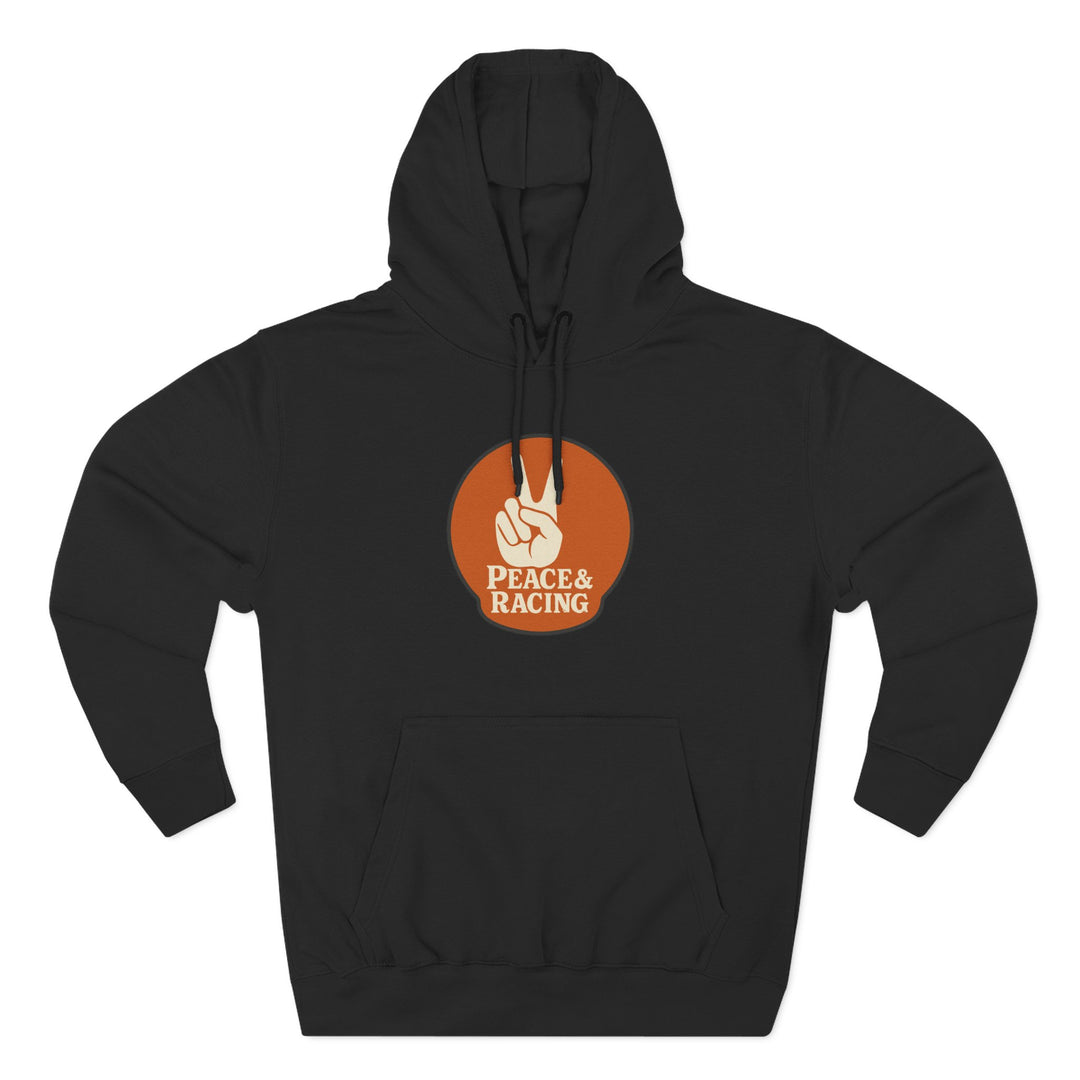 Revelry1 Vintage Peace & Racing Funny Car Fleece Hoodie – Retro Drag Racing Sweatshirt
