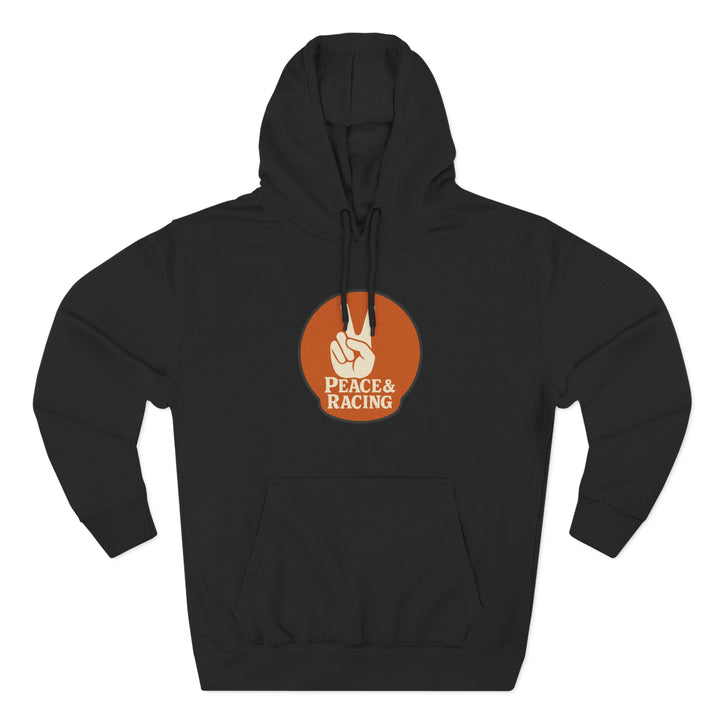 Revelry1 Vintage Peace & Racing Funny Car Fleece Hoodie – Retro Drag Racing Sweatshirt
