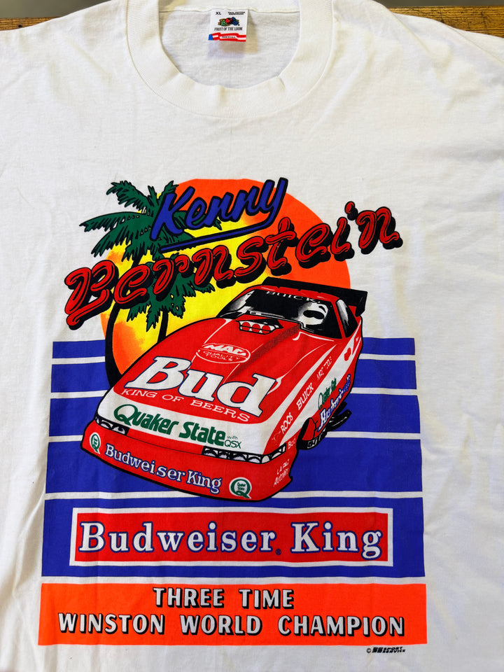 Vintage Kenny Bernstein Budweiser King Funny Car Tee XL Tall