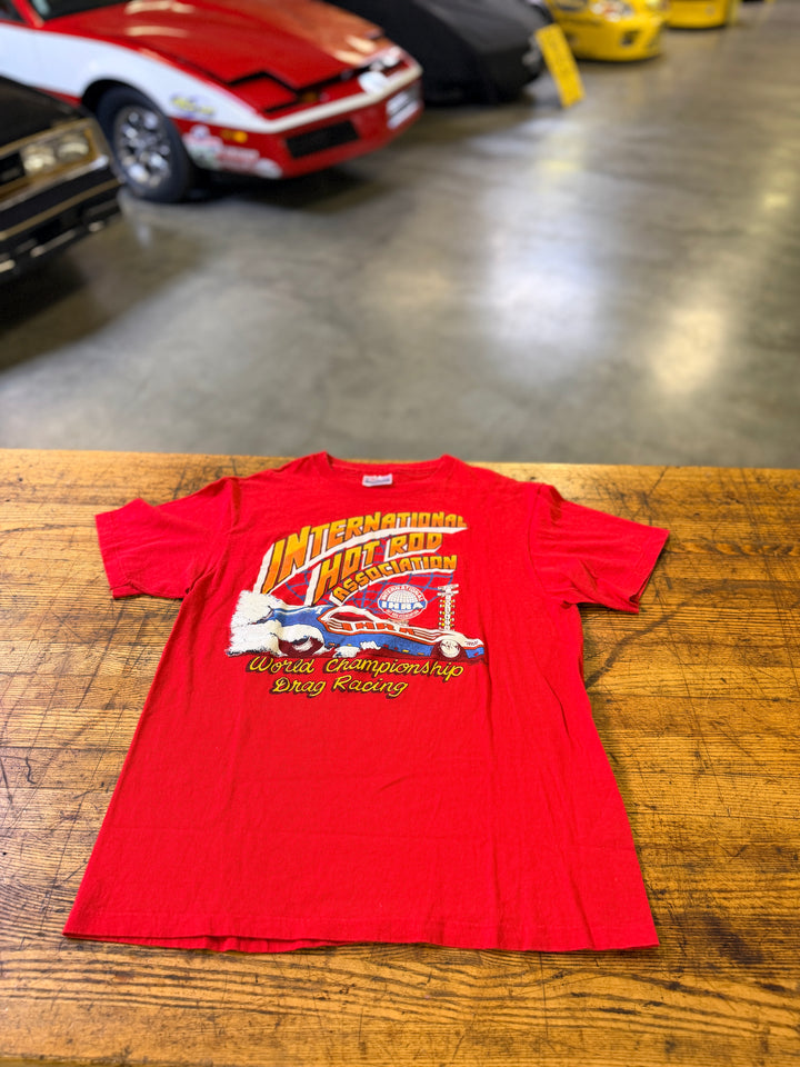Vintage 80s IHRA Drag Racing Tee Small Fit Red World Championship Shirt