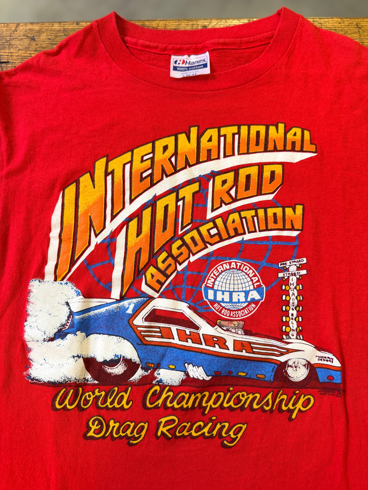 Vintage 80s IHRA Drag Racing Tee Small Fit Red World Championship Shirt