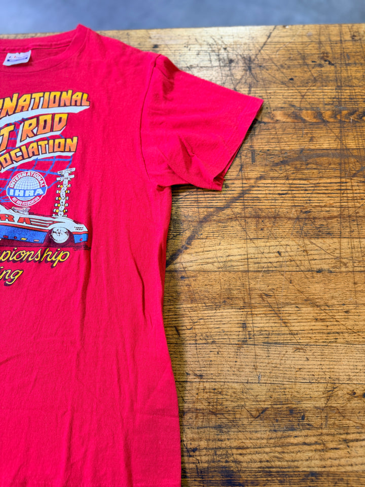 Vintage 80s IHRA Drag Racing Tee Small Fit Red World Championship Shirt