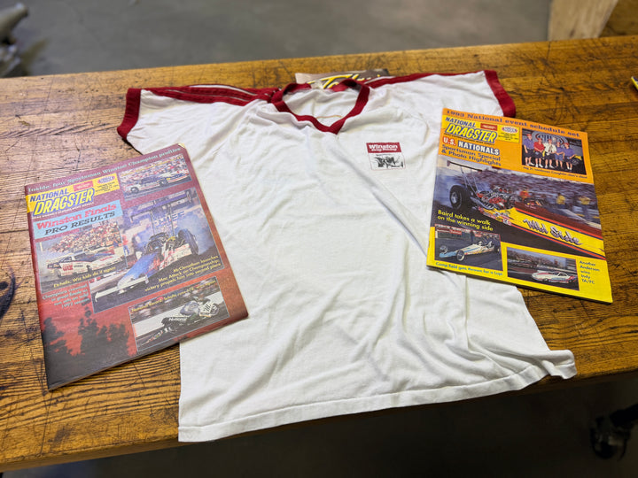 Vintage 80s Winston Drag Racing V-Neck Tee (Large) – NHRA Winston Series Shirt w/ Back Graphic | Quarter Mile Memories
