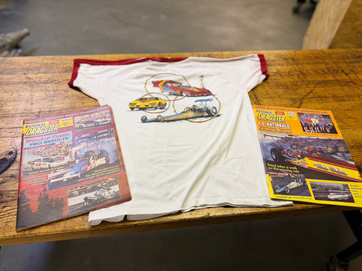 Vintage 80s Winston Drag Racing V-Neck Tee (Large) – NHRA Winston Series Shirt w/ Back Graphic | Quarter Mile Memories