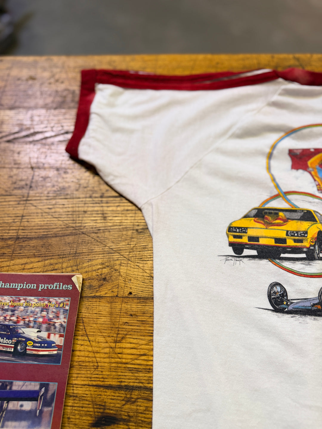 Vintage 80s Winston Drag Racing V-Neck Tee (Large) – NHRA Winston Series Shirt w/ Back Graphic | Quarter Mile Memories