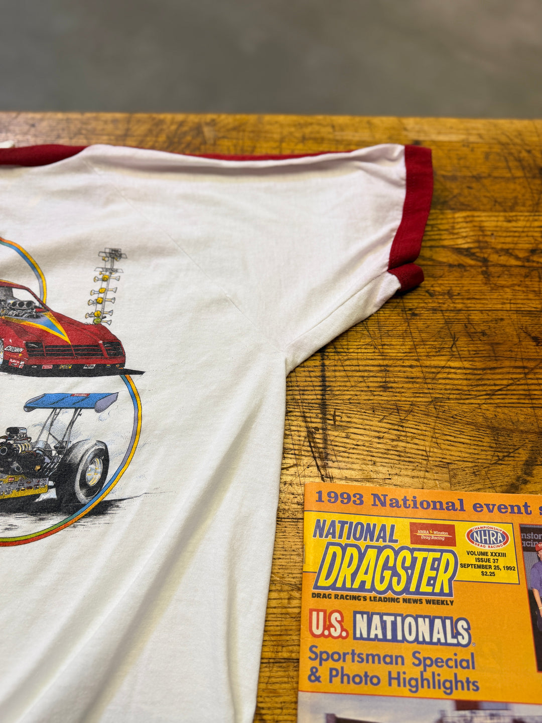 Vintage 80s Winston Drag Racing V-Neck Tee (Large) – NHRA Winston Series Shirt w/ Back Graphic | Quarter Mile Memories