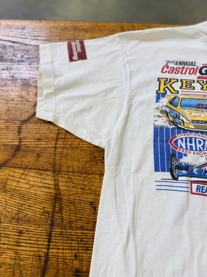 Vintage 1986 NHRA U.S. Nationals & Keystone Nationals Event Tee (Size Large) – Double-Sided Drag Racing Shirt