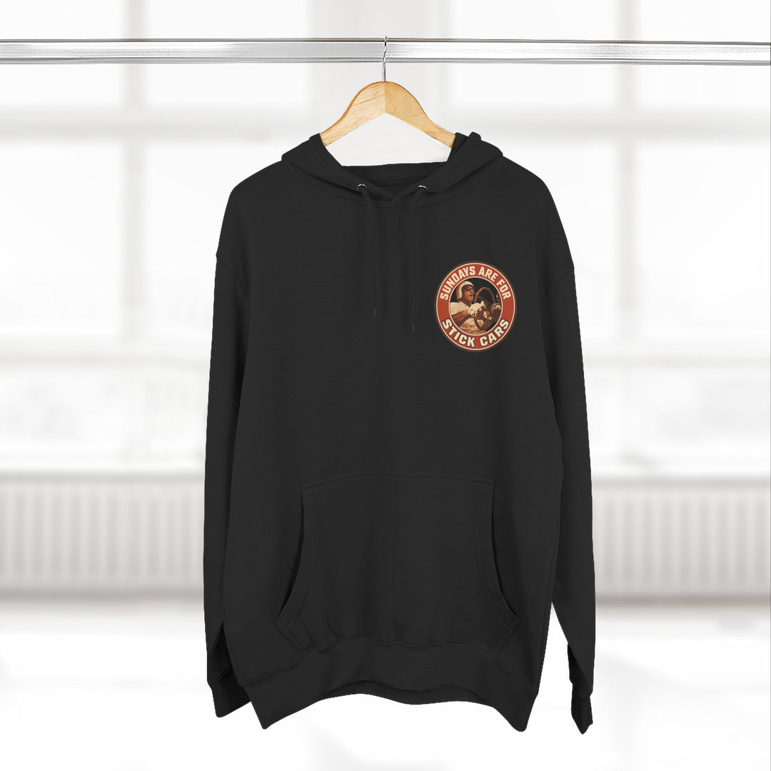 Revelry1 Sundays Are For Stick Cars Three-Panel Fleece Hoodie [Unisex]
