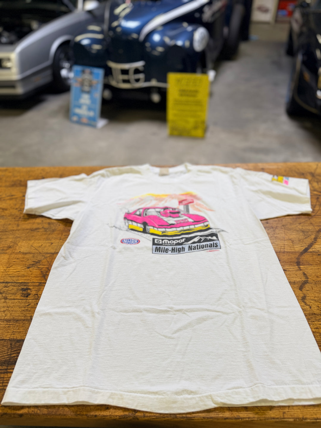 Vintage 1990 NHRA Mile High Nationals Tee (XL) Mopar Drag Racing Shirt