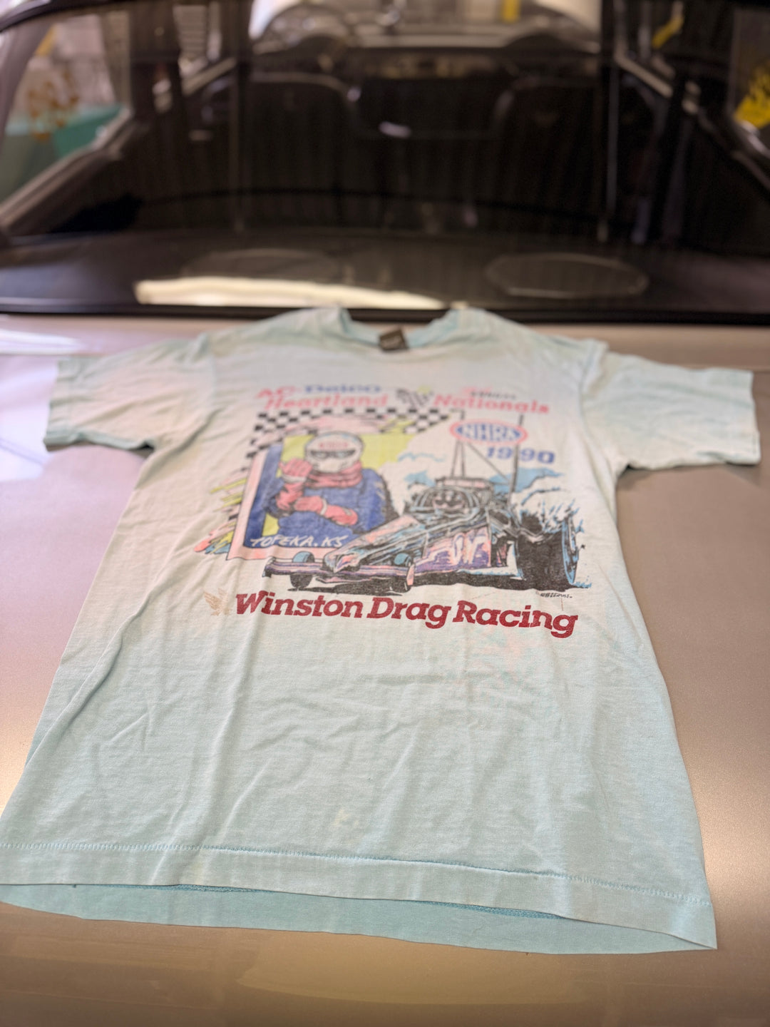 Vintage 1990 NHRA AC Delco Heartland Nationals Tee (Large) – Top Fuel Drag Racing Shirt | Kansas HPT