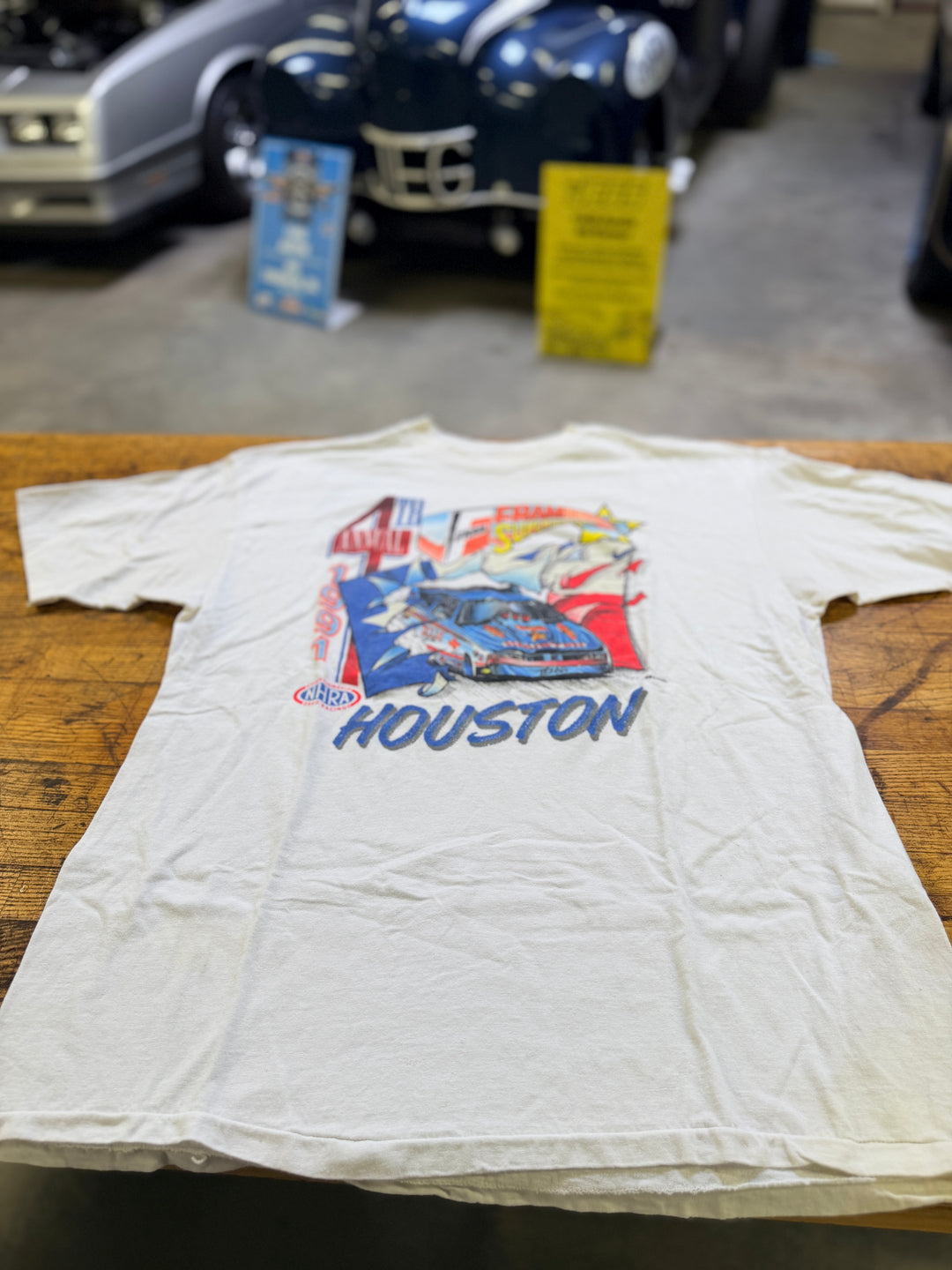 Vintage 1991 NHRA Fram SuperNationals Houston Tee (2XL) Drag Racing Shirt