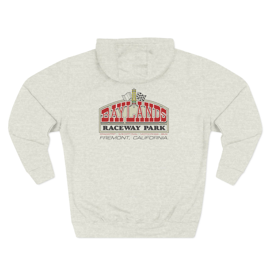 Revelry1 Baylands Raceway Park Three-Panel Fleece Hoodie – California Drag Racing Vintage Style