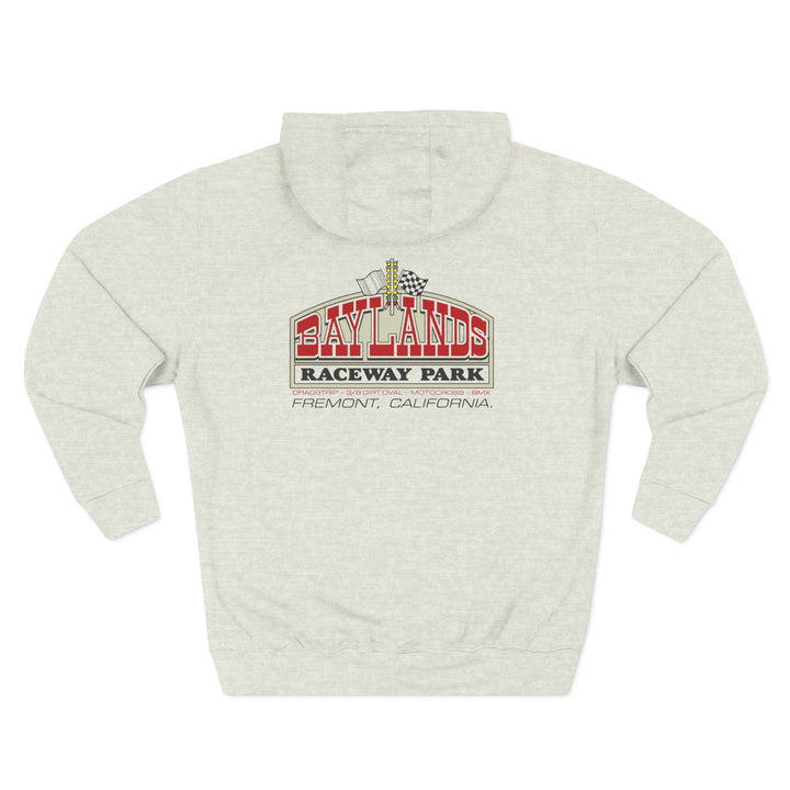 Revelry1 Baylands Raceway Park Three-Panel Fleece Hoodie – California Drag Racing Vintage Style