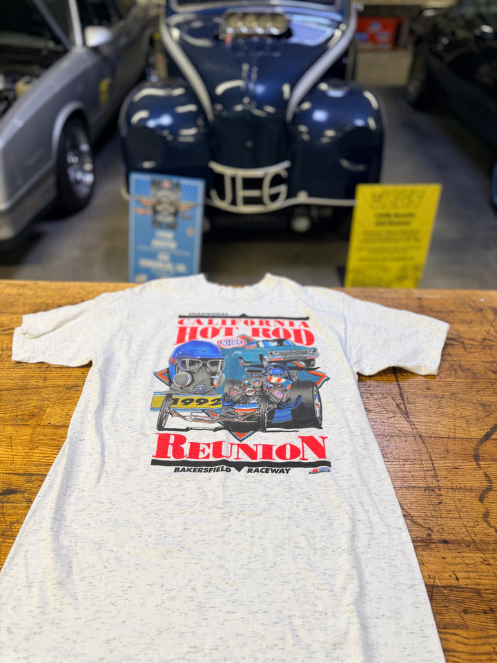 Vintage 1992 NHRA California Hot Rod Reunion T-Shirt XL Inaugural Bakersfield Drag Racing Tee