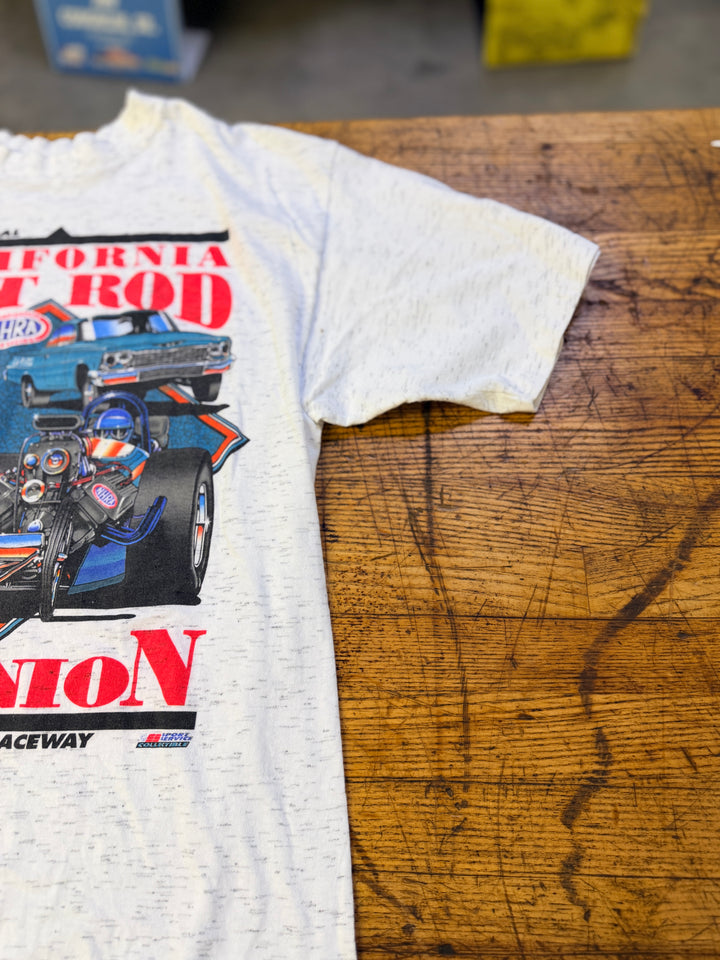 Vintage 1992 NHRA California Hot Rod Reunion T-Shirt XL Inaugural Bakersfield Drag Racing Tee
