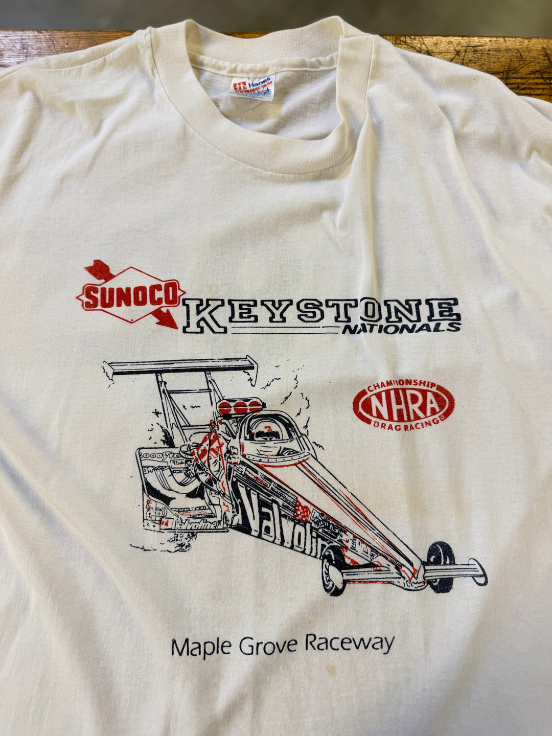 Vintage 1992 NHRA Sunoco Keystone Nationals T-Shirt (XL) – Maple Grove Raceway Double-Sided Tee