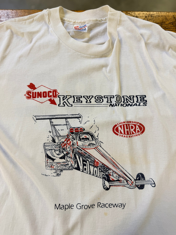 Vintage 1992 NHRA Sunoco Keystone Nationals T-Shirt (XL) – Maple Grove Raceway Double-Sided Tee