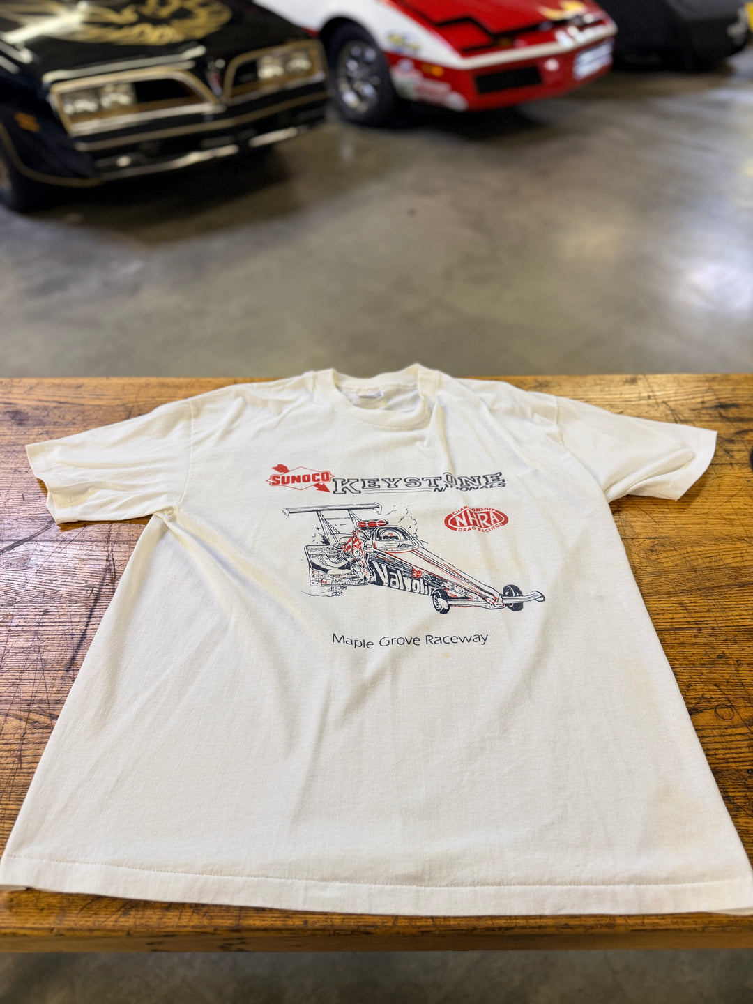 Vintage 1992 NHRA Sunoco Keystone Nationals T-Shirt (XL) – Maple Grove Raceway Double-Sided Tee