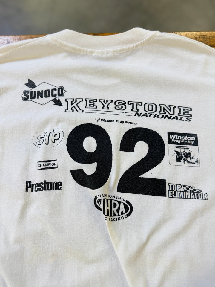 Vintage 1992 NHRA Sunoco Keystone Nationals T-Shirt (XL) – Maple Grove Raceway Double-Sided Tee
