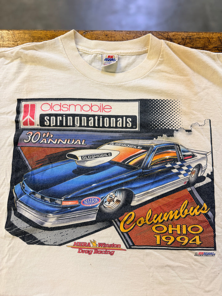 Vintage 1994 NHRA Springnationals T-Shirt (XL) – Oldsmobile Columbus Ohio Event Tee