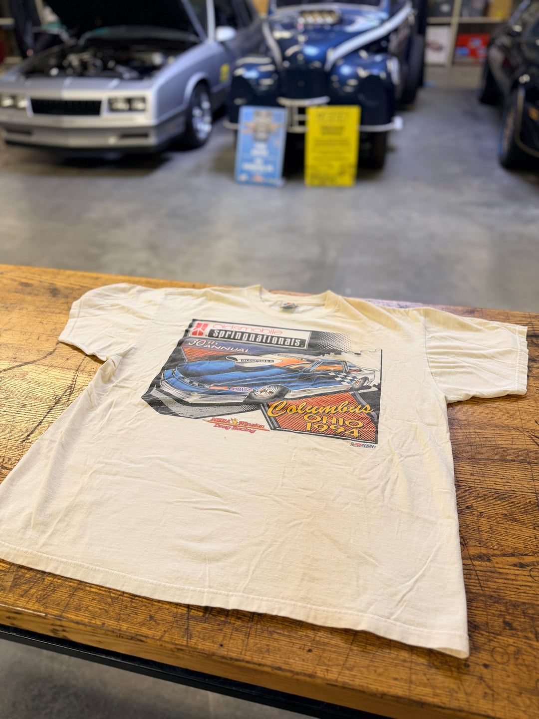 Vintage 1994 NHRA Springnationals T-Shirt (XL) – Oldsmobile Columbus Ohio Event Tee